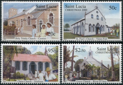 Сент-Люсия. 2000. Рождество. Церкви (Серия. MNH OG)