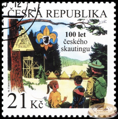 Чехия. 2012. 100 лет Чешскому Скаутскому движению (Почтовая марка. CTO Гашеная)