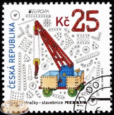 Чехия. 2015. Игрушки - Конструктор Меркур (Почтовая марка. CTO Гашеная)