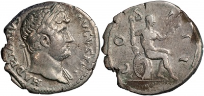 Римская империя. Адриан. Денарий. VF серебро. 117-138