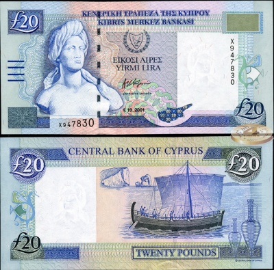Кипр. 20 фунтов (Unc) 2001