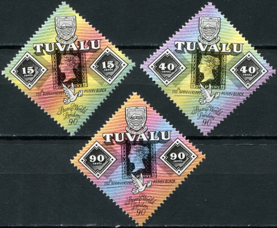 Тувалу. 1990. 150 лет почтовой марке Penny Black. Выставка Лондон'90 (Серия. MNH OG)