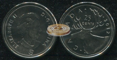 Канада. Монета 25 центов. 2012 (KM#493. Unc)