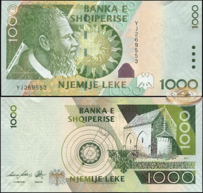 Албания. 1000 леков (Unc) 2011