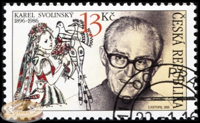 Чехия. 2016. Карел Сволински [1896-1986] (Почтовая марка. CTO Гашеная)