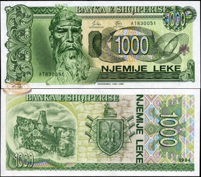 Албания. 1000 лек (Unc) 1994
