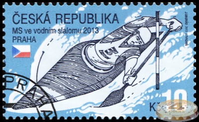 Чехия. 2013. Чемпионат мира по слалому на каноэ (Почтовая марка. CTO Гашеная)