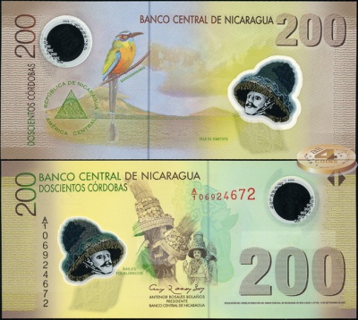Никарагуа. 200 кордоб (Unc. Пластик) 2009
