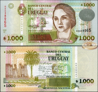 Уругвай. 1000 песо (Unc) 2008