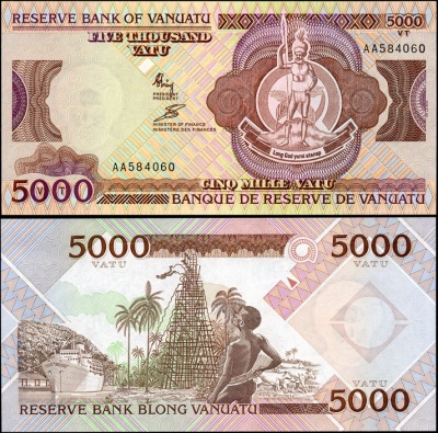 Вануату. 5000 вату (Unc) 1989