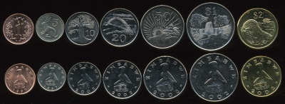 Зимбабве. Набор №1 (7 монет) 1997-2002