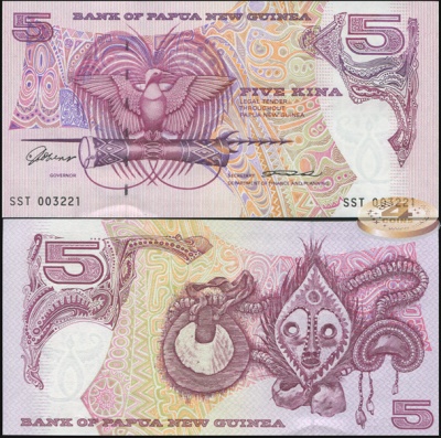 Папуа Новая Гвинея. 5 кина (Unc) 1993