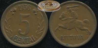 Литва. 5 центов. 1936 (XF)