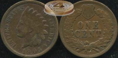 США. 1 цент. 1905 (XF)