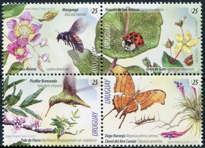 Уругвай. 2019. Весна 2019 года. Фауна и Флора (Квартблок. MNH OG)