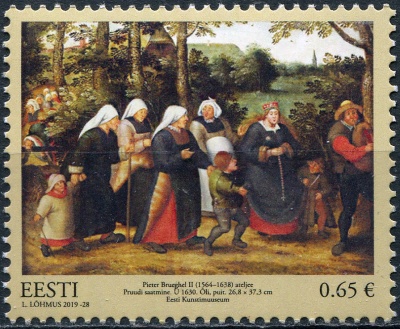 Эстония. 2019. "Шествие невесты", Питер Брейгель мл. (Почтовая марка. MNH OG)