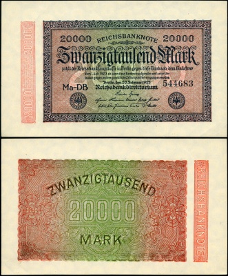 Германия (Веймарская респ.). 20000 марок (Unc) 1923