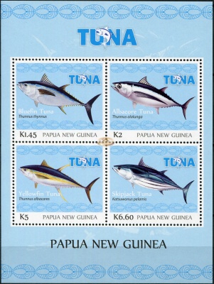 Папуа Новая Гвинея. 2016. Добыча Тунца (Малый лист. MNH OG)