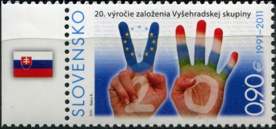 Словакия. 2011. 20-летие Вишеградской группы (I) (Почтовая марка. MNH OG)