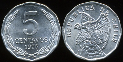Чили. 5 центаво. 1976 (Unc)