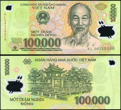 Вьетнам. 100000 донгов (Unc. Пластик) 2004