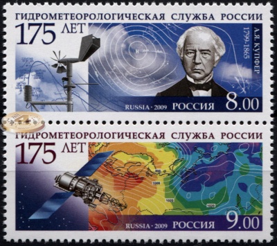 Россия. 2009. 175 лет Гидрометеорологической службы России (Серия. MNH OG)