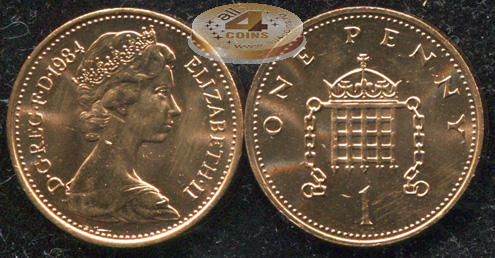 Великобритания. 1 пенни. 1984 (Unc)