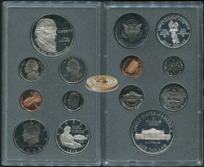 США. Официальный набор (Proof. 7 монет. 2 серебра) 1993.S