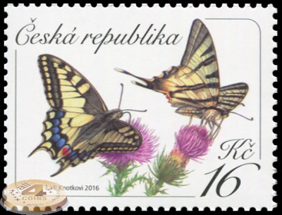 Чехия. 2016. Бабочка Махаон Обыкновенный (Почтовая марка. MNH OG)