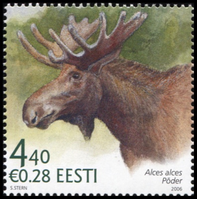 Эстония. 2006. Европейский лось (Alces alces) (Почтовая марка. MNH OG)