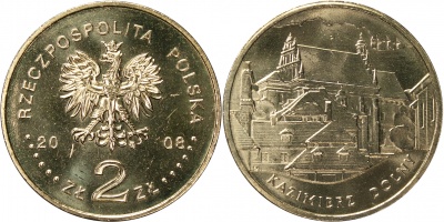 Польша. Монета 2 злотых. 2008 (KM#Y.641. Unc) Казимеж-Дольны