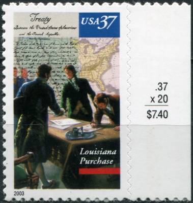 США. 2003. Покупка Луизианы (1803) (Почтовая марка. MNH OG)