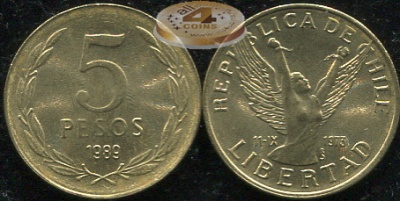 Чили. 5 песо. 1989 (Unc)