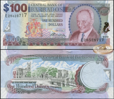 Барбадос. 100 долларов (Unc) 2010