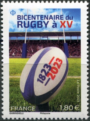 Франция. 2023. 200-летие Регби-15 (Почтовая марка. MNH OG)