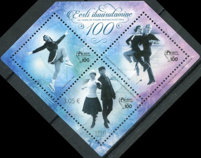Эстония. 2017. 100 лет фигурному катанию в Эстонии (Блок. MNH OG)