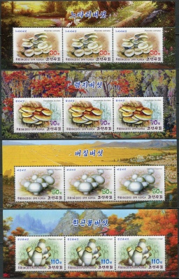 КНДР. 2015. Грибы (Серия Малых листов. MNH OG)