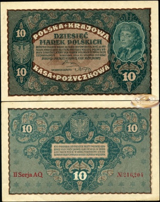 Польша. 10 польских марок (aUnc) 1919