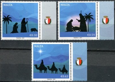 Мальта. 2021. Рождество (Серия Почтовых марок. MNH OG)