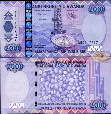 Руанда. 2000 франков (Unc) 2007