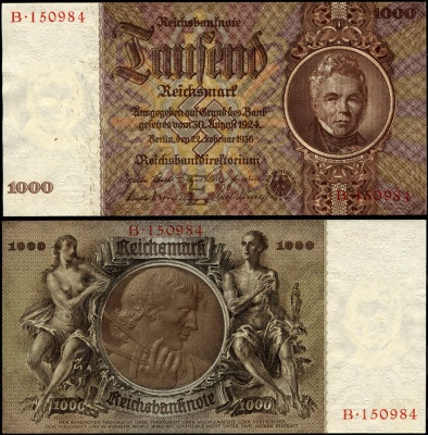 Германия (3 рейх). 1000 рейхсмарок (Unc) 1936
