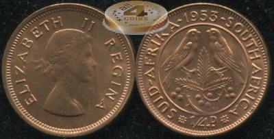 Южная Африка. 1/4 пенни. 1953 (Unc)