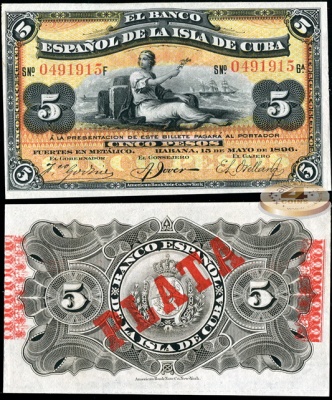 Куба. 5 песо (Unc) 1896
