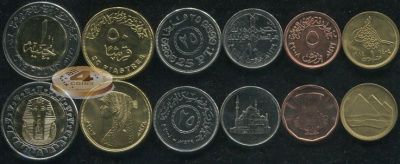 Египет. Набор №7 (6 монет. 1 биметалл) 1984-2010