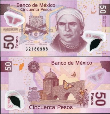Мексика. 50 песо (Unc. Пластик) 2005