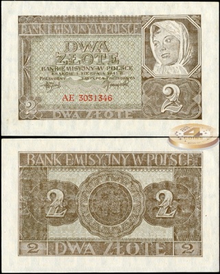 Польша. 2 злотых (Unc) 1941