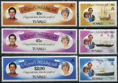 Тувалу. 1981. Свадьба принца Чарльза и Дианы Спенсер (Серия. MNH OG)