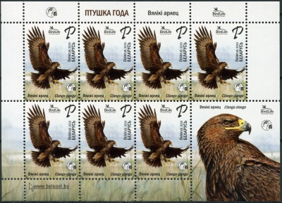 Беларусь. 2019. Большой подорлик (Clanga clanga) (Малый лист. MNH OG)