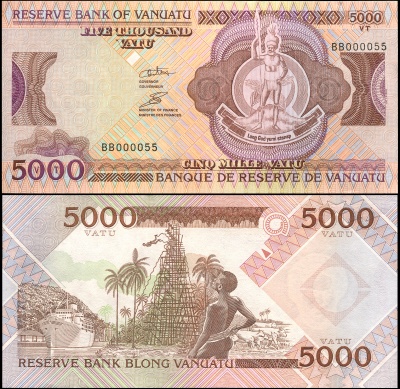 Вануату. Банкнота 5000 вату. ND(2006). Unc. Бумага. Кат.# P.15a