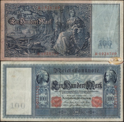 Германия (кайзеррейх). 100 марок (VF) 1909